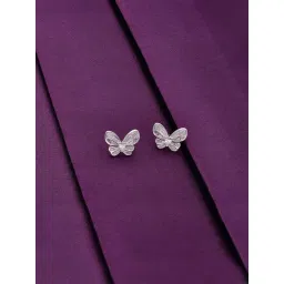 Kai Jewel Sterling Silver Crystal Butterflies Casual Stud Earrings for Women image 1
