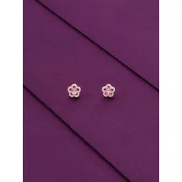 Kai Jewel Sterling Silver Pink Stone Floral Casual Stud Rose Gold Earrings for Women-picture-11