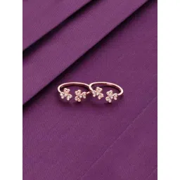 Kai Jewel Sterling Silver Rose Gold Floral Toe Ring-picture-19