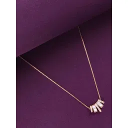 Kai Jewel Sterling Silver Rose Gold Radiant Mother of Pearl Crystal Necklace-picture-30