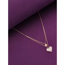 Kai Jewel Sterling Silver Rose Gold String Of Heart Chain Necklace-picture-32
