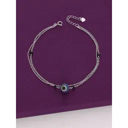 Kai Jewel Sterling Silver Trendy Evil Eye Anklet for Women-picture-14
