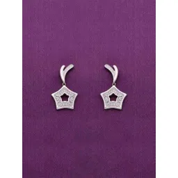 Kai Jewel Sterling Silver Zircon Studded Star Earrings for Women-picture-43