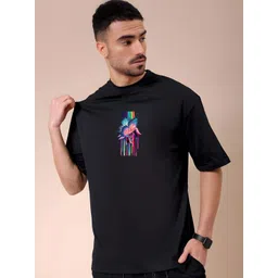 KAIDO Graphic Printed Round Neck Drop-Shoulder Sleeves Cotton Oversized T-shirt-picture-35