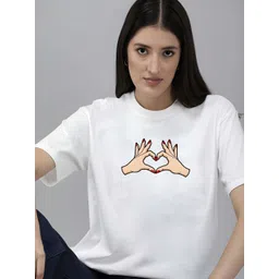 KAIDO Women Graphic Printed Round Neck Cotton T-shirt-picture-34