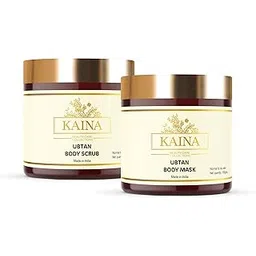 Kaina Skincare Ubtan Combo Set of 2 | Body Mask 100 g & Body Scrub 100 g | Deep Cleansing and Skin Toning-picture-37