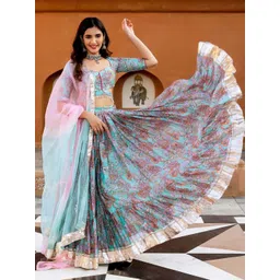 Kaizen TEXO FAB Printed Semi Stitched Lehenga & Unstitched Choli With Dupatta-picture-14
