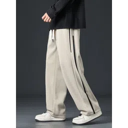 kajaru Men Colorblock Beige Track Pants-picture-21