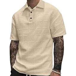 kajaru Men's Polyester Polo T Shirt with Spread Collar Neck Line Half Sleeves Solid Pattern Regular Fit and Standard Length-picture-31