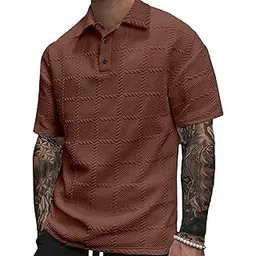 kajaru Men's Polyester Polo T Shirt with Spread Collar Neck Line Half Sleeves Solid Pattern Regular Fit and Standard Length-picture-27