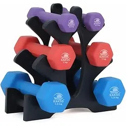 KAKSS Supreme Quality Neoprene Dumbbell with Stand 6Kg(0.5kg+1kg+1.5kg N Pair)-picture-28