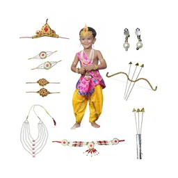 Kaku Fancy Dresses Dussehra Theme Ram Costume Set - Magenta-picture-21