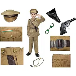 Kaku Fancy Dresses Polyester Police Costume With Toy Handcuff For Kids, Our Helper/National Hero Costume For Boys & Girls, 5-6 Years,Multicolour-picture-11