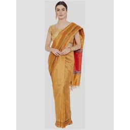 Kalakari India Golden Saree With Unstitched Blouse-picture-32