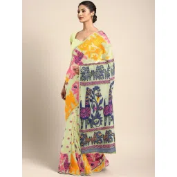 Kalakari India Green Cotton Woven Saree With Unstitched Blouse-picture-18