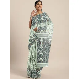 Kalakari India Grey Cotton Woven Saree With Unstitched Blouse-picture-28