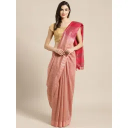 Kalakari India Peach Saree With Unstitched Blouse-picture-24