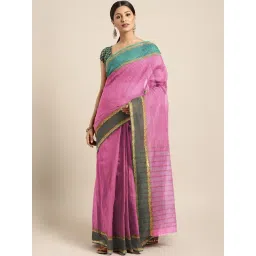 Kalakari India Pink Cotton Woven Saree With Unstitched Blouse-picture-37