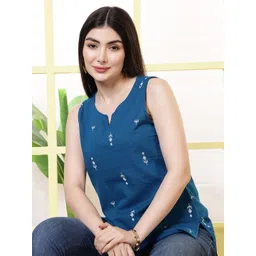 KALAMIR Women Ethnic Motifs Printed Cotton Top-picture-16