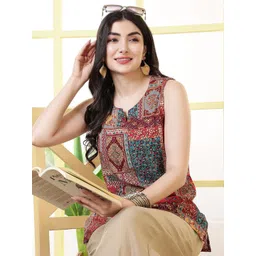 KALAMIR Women Ethnic Motifs Printed Ethnic Top-picture-19