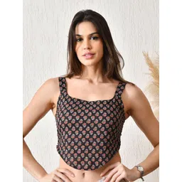 KALAMIR Women Ethnic Motifs Printed Regular Crop Tops-picture-20