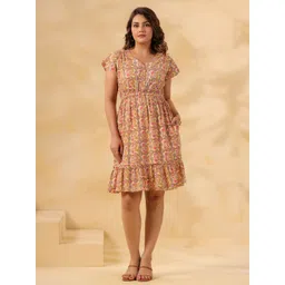 KALAMIR Women Floral Print Fit & Flare Midi Dress-picture-33