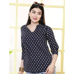KALAMIR Women Mandarin Collar Cotton Top-picture-26
