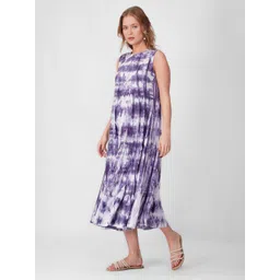 Zenava by Myntra Tie and Dye Print A-Line Midi Dress-image-26