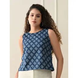 Zenava by Myntra Women Ethnic Motif Print Cotton Regular Top-image-42