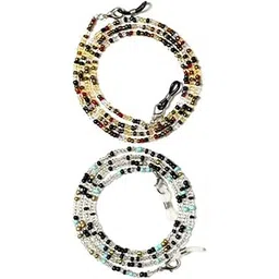kalamkarix 2PCS Spectacle Chain for Women, Stylish Beaded Eyeglass Holder Strap, Stable & Fashionable Accessory with Tortoiseshell & Black White Beads, Ideal Gift for Glasses Wearers, Glasses for Women-picture-54