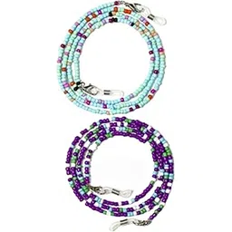 kalamkarix 2PCS Spectacle Chain for Women, Stylish Eyeglass Strap with Colorful Beads, Stable and Fashionable Eyewear Accessory for Gym, Office, Casual Outings, Blue and Purple, Glasses for Women-picture-47