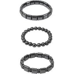 kalamkarix 3PCS Hematite Bracelet, Beaded Bracelet for Men, Crystal Bracelet for Men, Heavy for 5kg, Set with Square, Round, and Double Bead Square Designs Fashion-picture-30