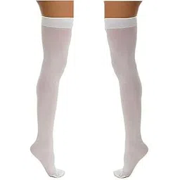 kalaneet 1 pair High Thigh White Stocking for Girls and women-picture-10