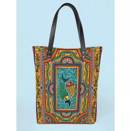 Kalankit Graphic Printed Vegan Leather Shopper Tote Bag-picture-22