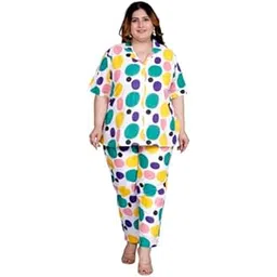 kalavisha Latest Printed Shirt Style Cotton Night Suit for Women with Extra Plus Size-picture-17