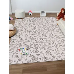 Kaleen India Black Printed Anti-Skid Polyester Carpet-picture-19