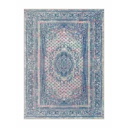 Kaleen India Blue Traditional Anti-Skid Polyester Carpet-image-48
