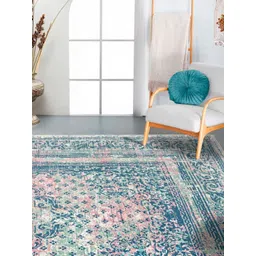 Kaleen India Blue Traditional Anti-Skid Polyester Carpet image 5