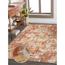 Kaleen India Brown Abstract Anti-Skid Polyester Carpet-image-46