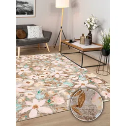 Kaleen India Brown Floral Anti-Skid Polyester Carpet-picture-33