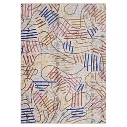 Kaleen India Coffee Brown Abstract Anti-Skid Polyester Carpet-picture-22