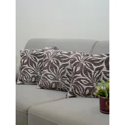 Kaleen India Coffee Brown & White Set of 3 Abstract Square Cushion Covers-picture-32
