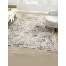 Kaleen India Grey Polyester Abstract Anti-Skid Carpets-picture-29