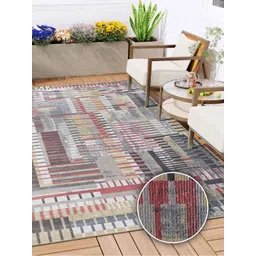 Kaleen India Magenta Geometric Anti-Skid Polyester Carpet-picture-18