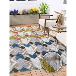 Kaleen India Navy Blue Geometric Anti-Skid Polyester Carpet-picture-19