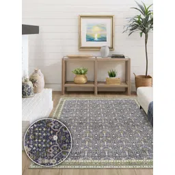 Kaleen India Navy Blue Traditional Anti-Skid Polyester Carpet-picture-30