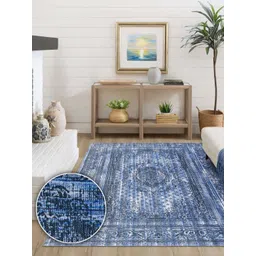 Kaleen India Navy Blue Traditional Anti-Skid Polyester Carpet-picture-27