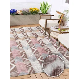 Kaleen India Pink Geometric Anti-Skid Polyester Carpet-picture-15