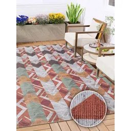 Kaleen India Red Geometric Anti-Skid Polyester Carpet-picture-33