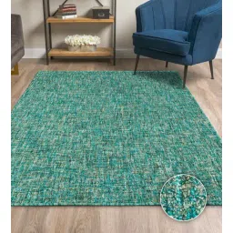 kaleen india Sea Blue Abstract Wool & Viscose 9 x 12 Feet Hand Tufted Carpet-picture-15